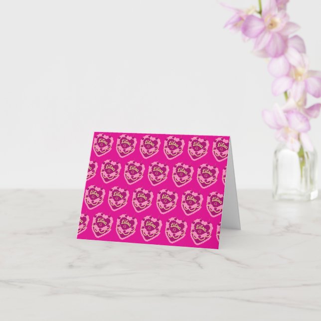 Libra Zodiac Coquette Heart Birthday Cake Kort (Orkide)
