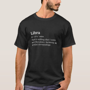 Libra Zodiac-definitionsofferter (vita) T Shirt