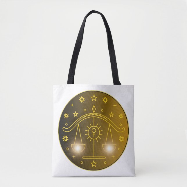 Libra Zodiac Emblem | Minimal Celestial Symbol Tygkasse (Framsida)