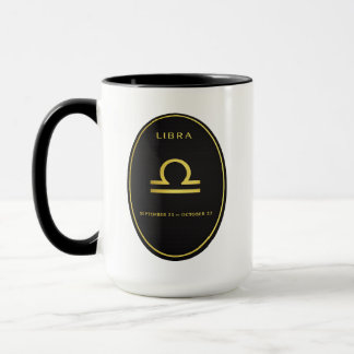 Libra Zodiac Gold Oval Emblem Mug | Luxury Astrolo Mugg
