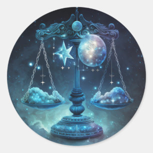 Libra Zodiac Graphic Runt Klistermärke