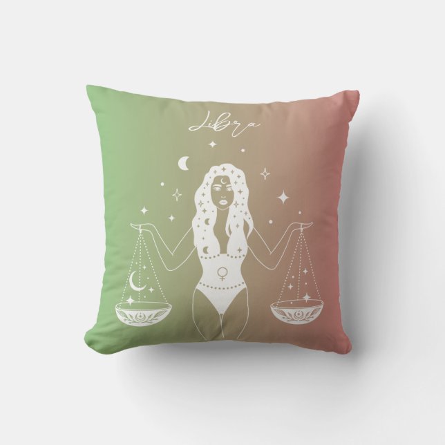 Libra zodiac horoscope stjärntecken gradient kudde (Framsida)