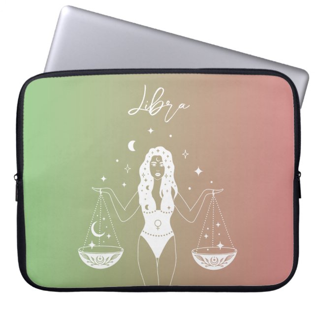 Libra zodiac horoscope stjärntecken gradient laptop fodral (Framsidan)