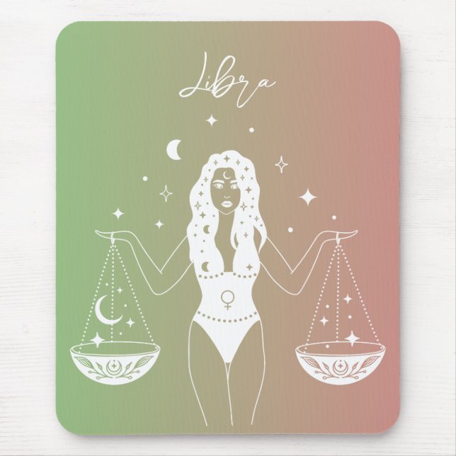 Libra zodiac horoscope stjärntecken gradient musmatta (Framsidan)