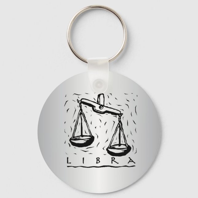 Libra Zodiac Keychain Nyckelring (Framsida)