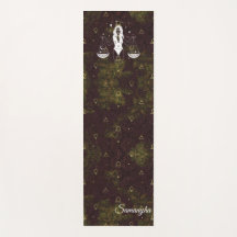 Libra Zodiac Lila Guld Oriental Flower