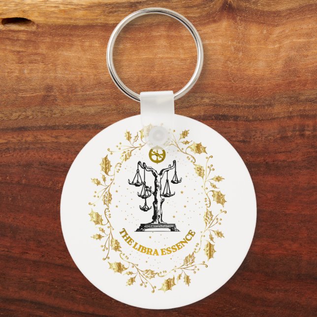 Libra Zodiac Lyx  Estetiska Stjärnor Konst Nyckelring (Framsida)