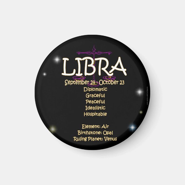Libra zodiac magnet (Framsidan)
