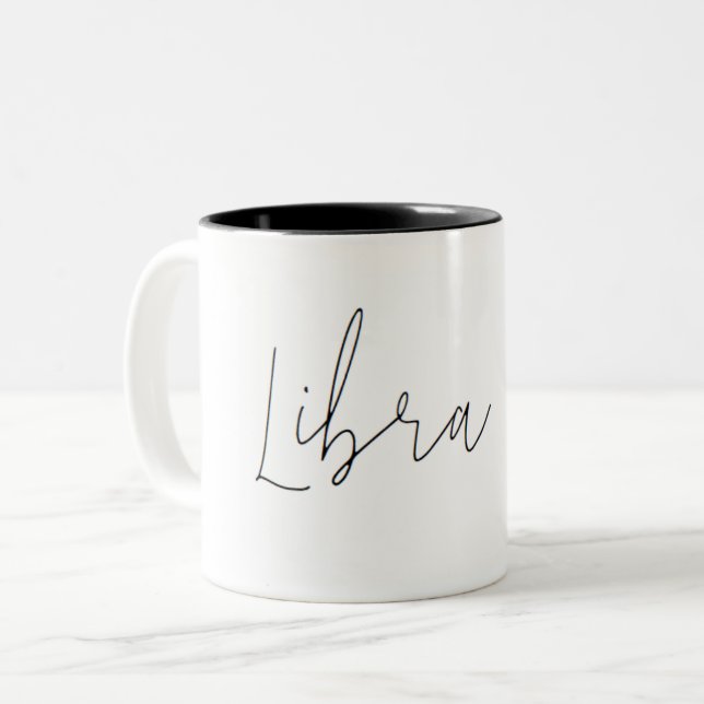 Libra Zodiac Minimalist Mugg (Framsida vänster)