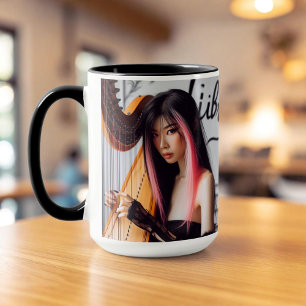 Libra Zodiac Musician Harp Mugg