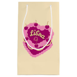 Libra Zodiac Pastel Heart Birthday Cake