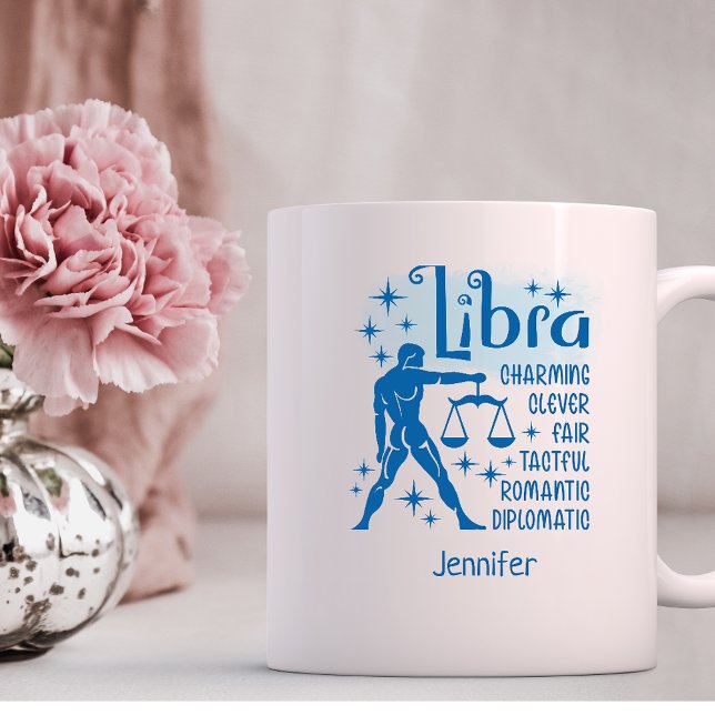 Libra Zodiac Personlig Traits Horoscope Kaffemugg (Skapare uppladdad)