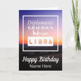 Libra Zodiac Roligt Egenskaper Födelsedag Kort