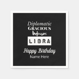 Libra Zodiac Roligt Egenskaper Födelsedag Pappersservett