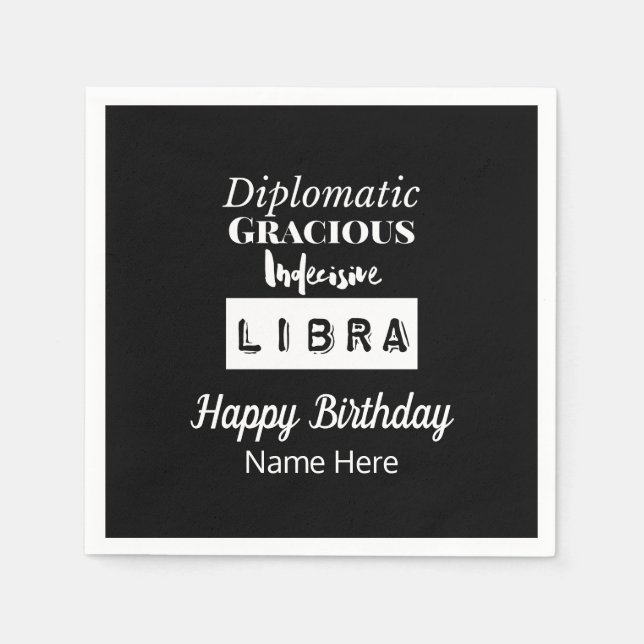 Libra Zodiac Roligt Egenskaper Födelsedag Pappersservett (Framsidan)