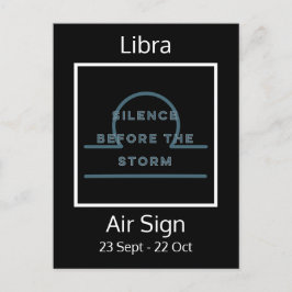 Libra Zodiac-Roligt Offert i blått och vitt Vykort