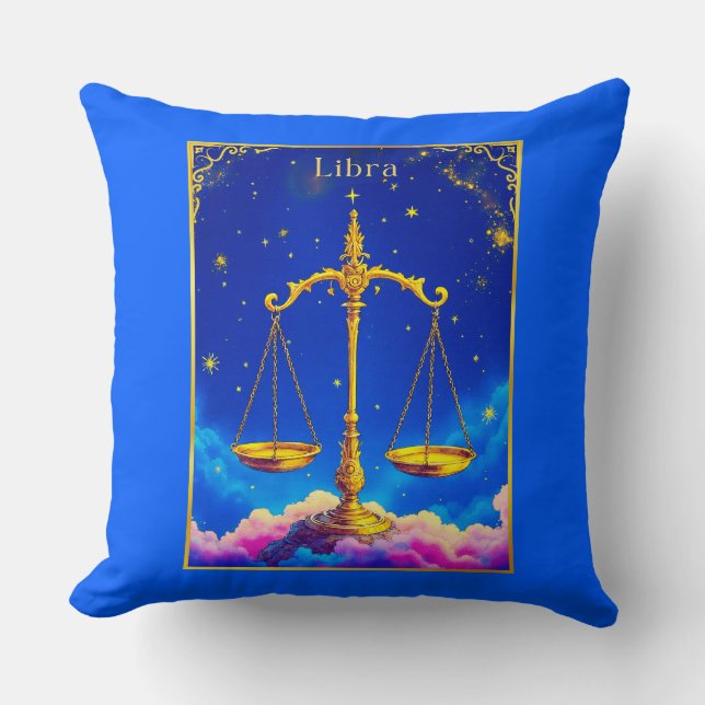 Libra Zodiac Scales in a Star-Filled Sky Kudde (Framsida)