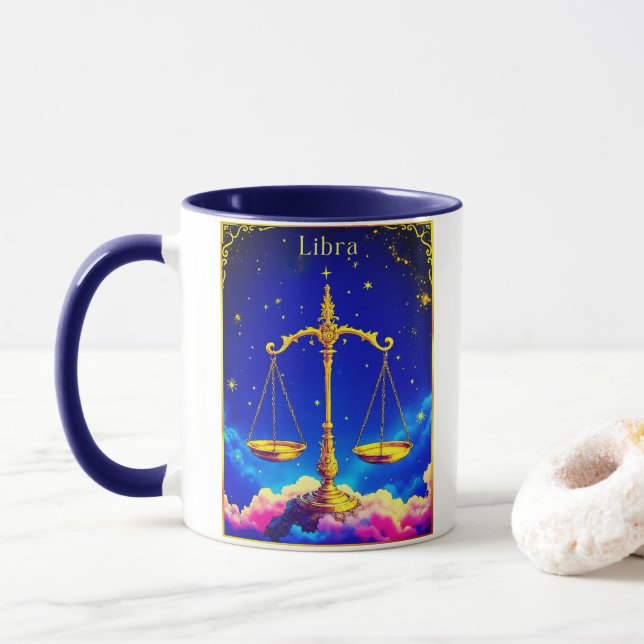 Libra Zodiac Scales in a Star-Filled Sky Mugg (Med munk)