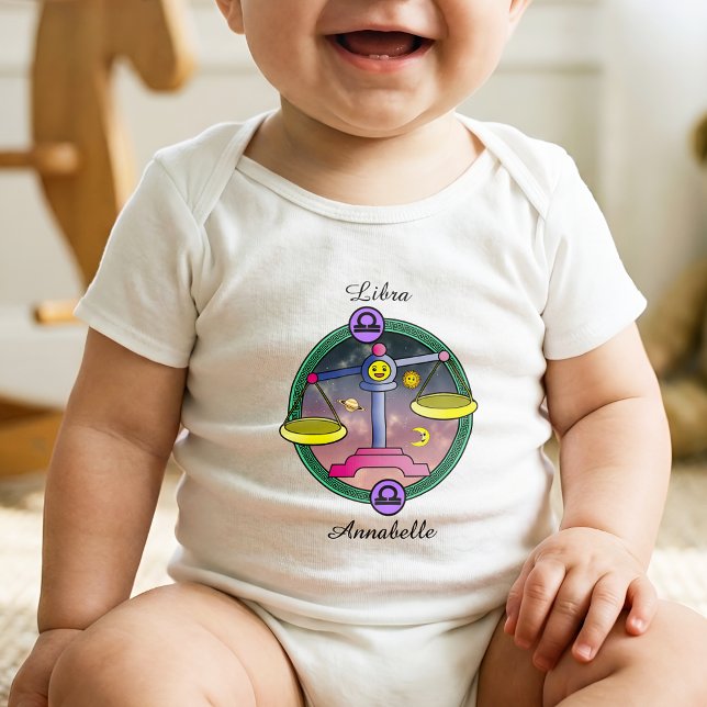 Libra Zodiac Sign Astrology Tecknad Horoscope T Shirt (Skapare uppladdad)
