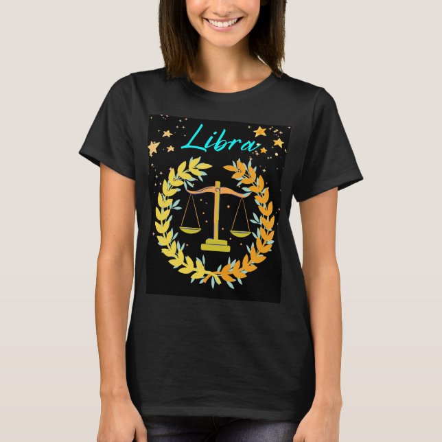 Libra Zodiac Sign Horoscope Astrology Kvinnor T Shirt (Framsida)