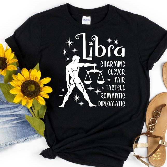 Libra Zodiac Sign Horoscope Personality Traits T Shirt (Skapare uppladdad)