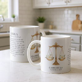 Libra Zodiac Sign Horoscope Personalized Gift Kaffemugg
