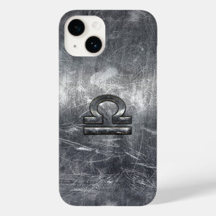 Libra Zodiac Sign i silver grunge steel stil