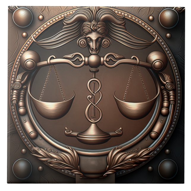 Libra Zodiac Sign Libra Horoscope Ceramic Tile Kakelplatta (Framsidan)