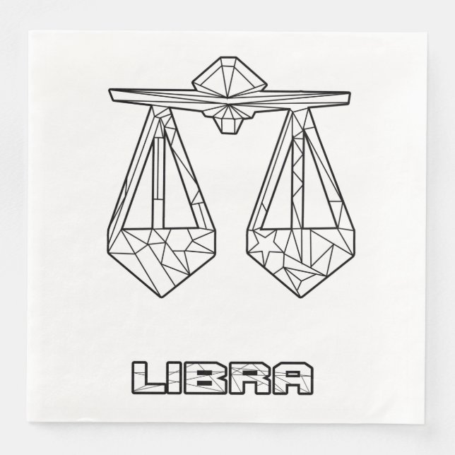 Libra Zodiac Sign Napkin Pappersservett (Framsida)