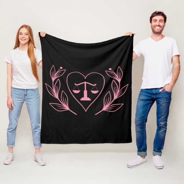 Libra Zodiac Sign och Heart Fleece Blanket (På plats)