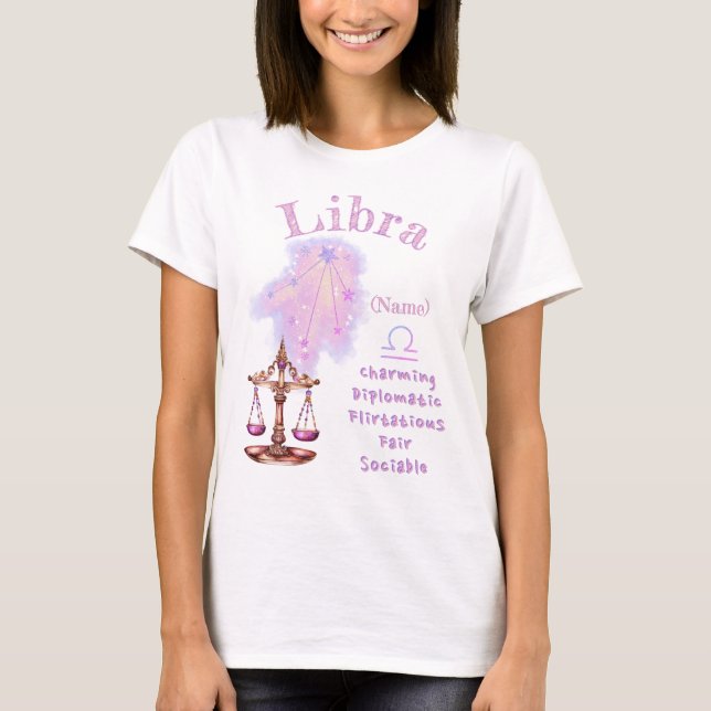 Libra Zodiac Sign T-Shirt *1 (Framsida)