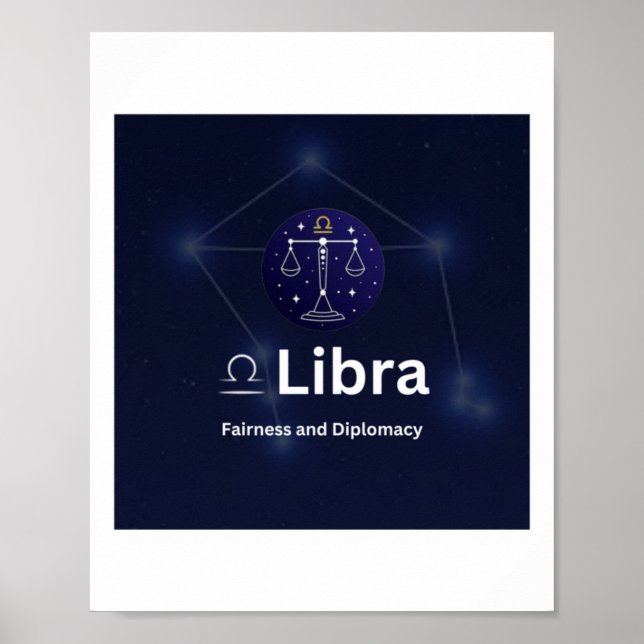 Libra Zodiac-skyltmärke Poster (Framsidan)