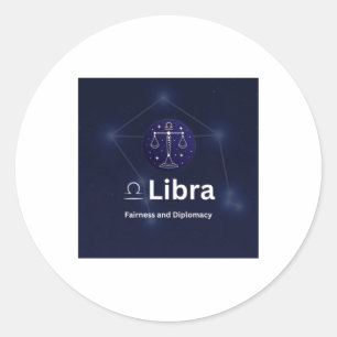 Libra Zodiac-skyltmärke Runt Klistermärke