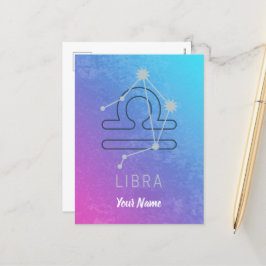 Libra Zodiac Stjärntecken Horoscope Constellation Helg Vykort