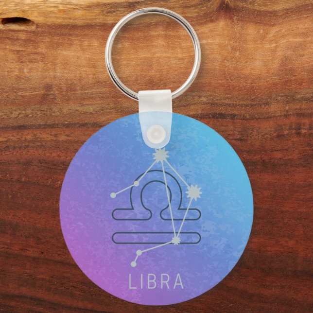 Libra Zodiac Stjärntecken Horoscope Constellation Nyckelring (Framsida)