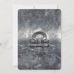 Libra Zodiac Symbol i silver grunge steel stil