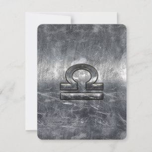 Libra Zodiac Symbol i silver grunge steel stil