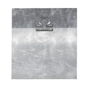 Libra Zodiac Symbol i silver grunge steel stil Anteckningsblock