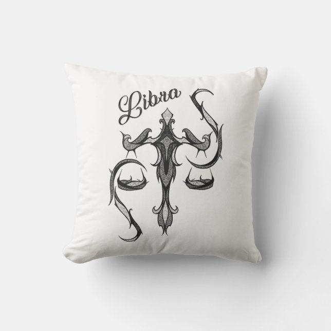 Libra Zodiac Symbol Kudde (Framsida)