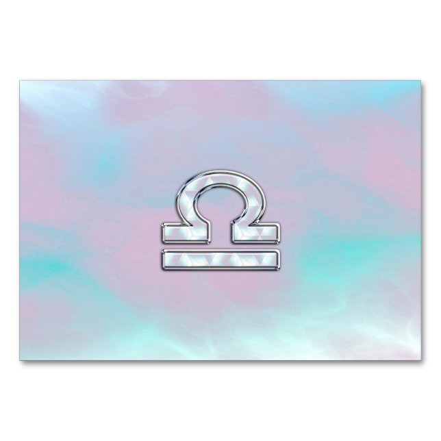 Libra Zodiac Symbol Mor i Pearl Stil Bordsnummer (Framsidan)