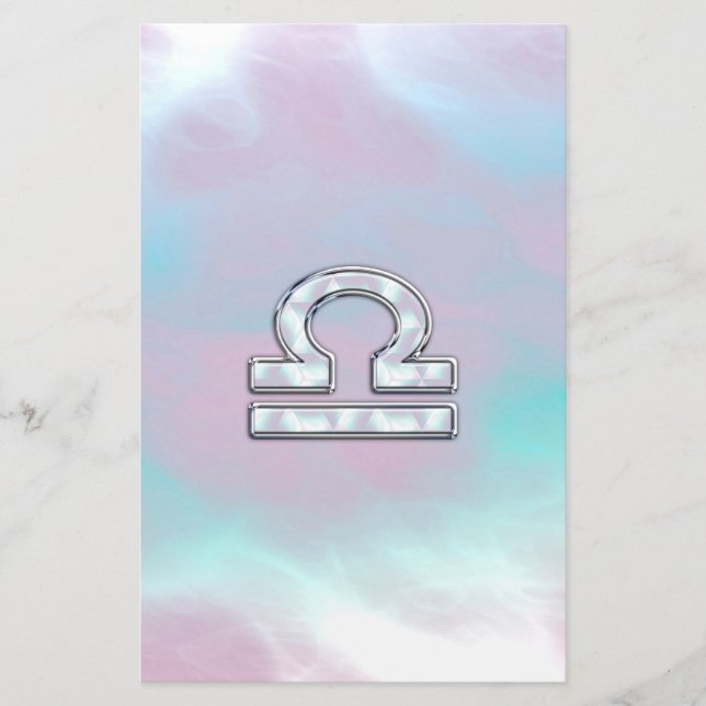 Libra Zodiac Symbol Mor i Pearl Stil Brevpapper (Framsida)