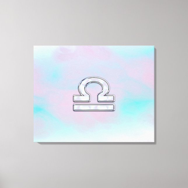 Libra Zodiac Symbol Mor i Pearl Stil Canvastryck (Framsida)