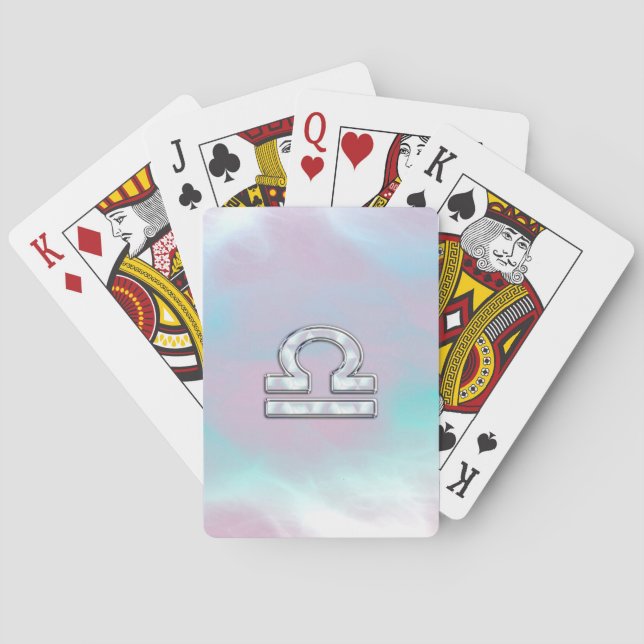 Libra Zodiac Symbol Mor i Pearl Stil Casinokort (Baksidan)