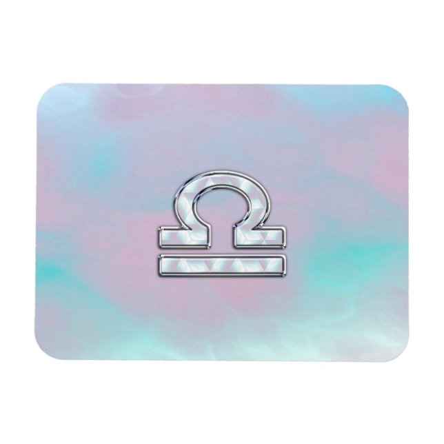 Libra Zodiac Symbol Mor i Pearl Stil Magnet (Horisontell)
