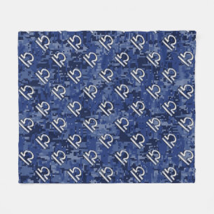 Libra Zodiac-symbol på Blue Digital Camo Fleecefilt