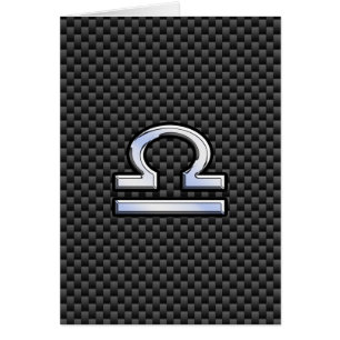 Libra Zodiac-symbol på kolfiberdecor Hälsningskort