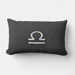 Libra Zodiac-symbol på kolfiberdecor Lumbarkudde