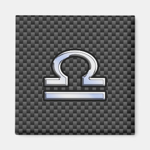 Libra Zodiac-symbol på kolfiberdecor Magnet