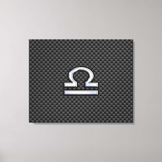 Libra Zodiac Symbol på kolfiberutskrift Canvastryck (Framsida)