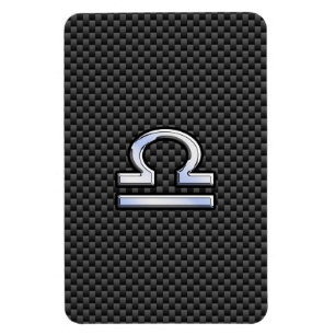 Libra Zodiac Symbol på kolfiberutskrift Magnet